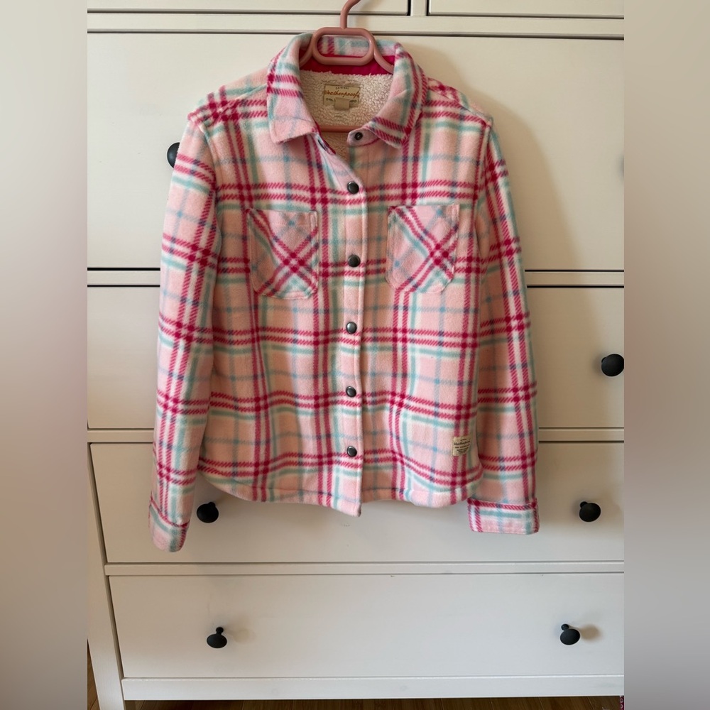 Weatherproof Vintage Pink Plaid Jacket, size M 10-12